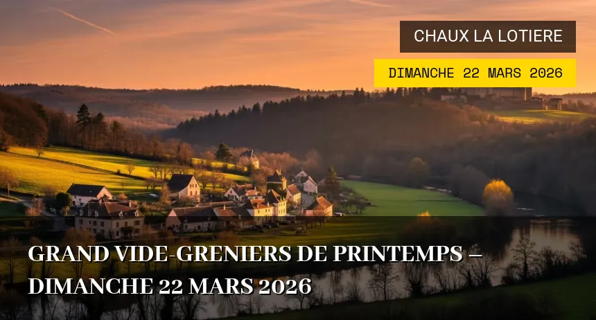Affiche de l'événement : Grand vide-greniers de printemps – Dimanche 22 Mars 2026