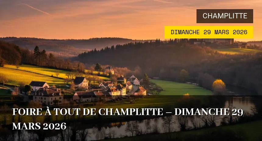 Affiche de l'événement : Foire à tout de Champlitte – Dimanche 29 Mars 2026