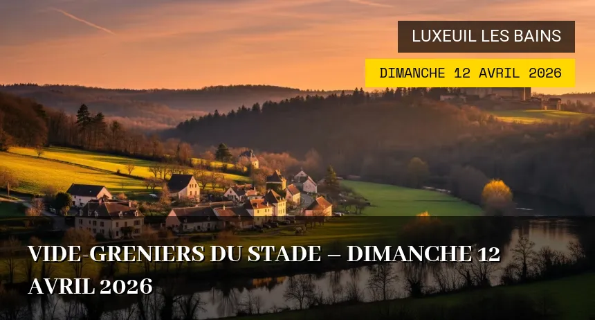 Affiche de l'événement : Vide-greniers du Stade – Dimanche 12 Avril 2026
