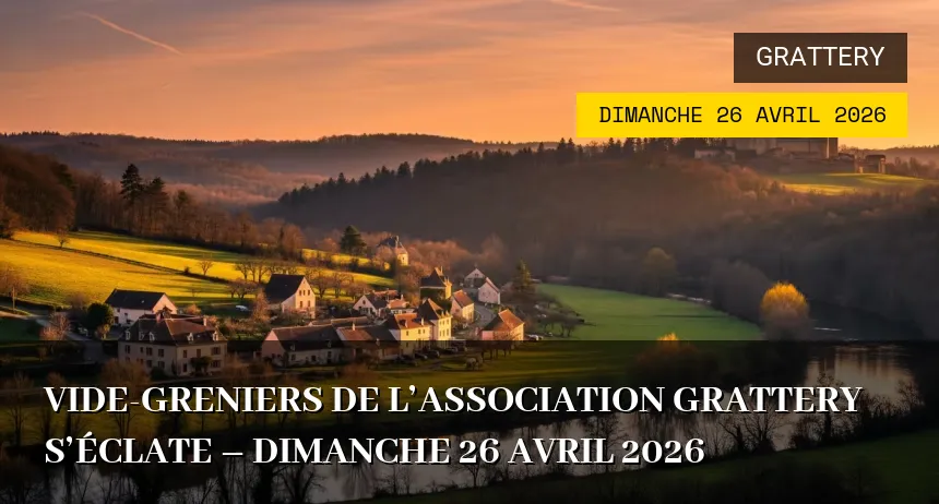 Affiche de l'événement : Vide-greniers de l&rsquo;association Grattery s&rsquo;éclate – Dimanche 26 Avril 2026