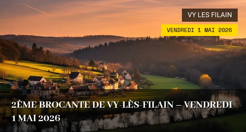 Affiche de l'événement : 2ème Brocante de Vy-lès-Filain – Vendredi 1 Mai 2026