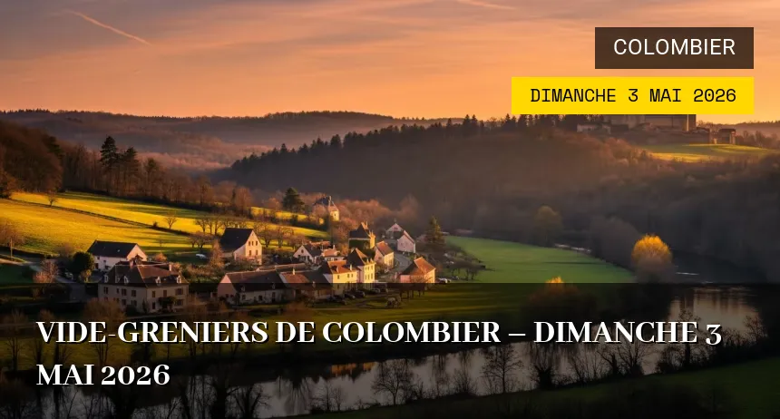 Affiche de l'événement : Vide-greniers de Colombier – Dimanche 3 Mai 2026