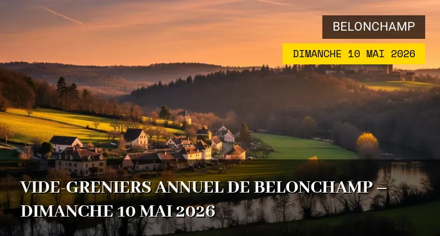 Affiche de l'événement : Vide-greniers annuel de Belonchamp – Dimanche 10 Mai 2026