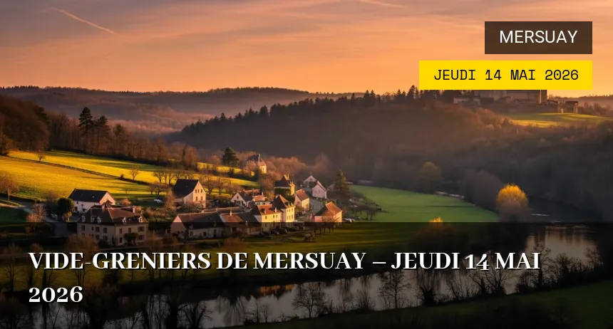 Affiche de l'événement : Vide-greniers de Mersuay – Jeudi 14 Mai 2026