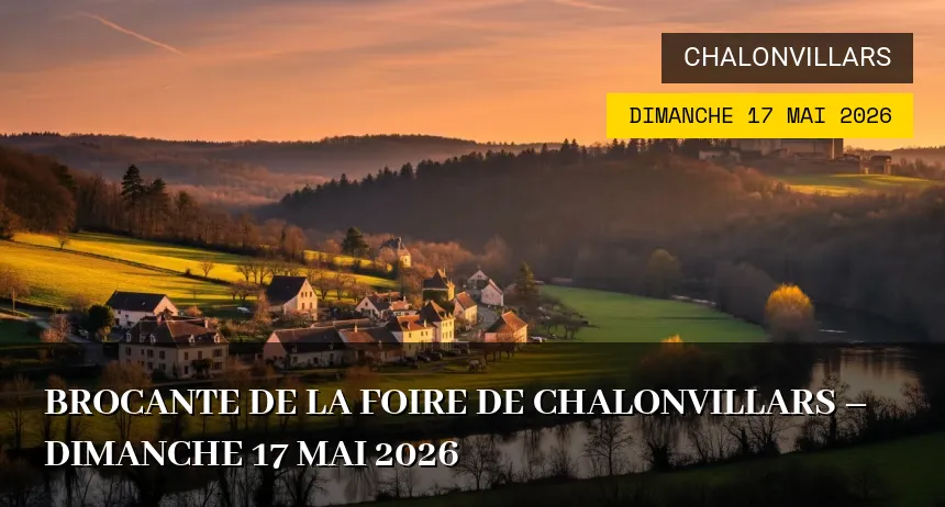 Affiche de l'événement : Brocante de la Foire de Chalonvillars – Dimanche 17 Mai 2026