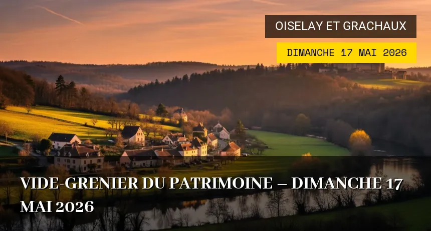 Affiche de l'événement : Vide-grenier du Patrimoine – Dimanche 17 Mai 2026