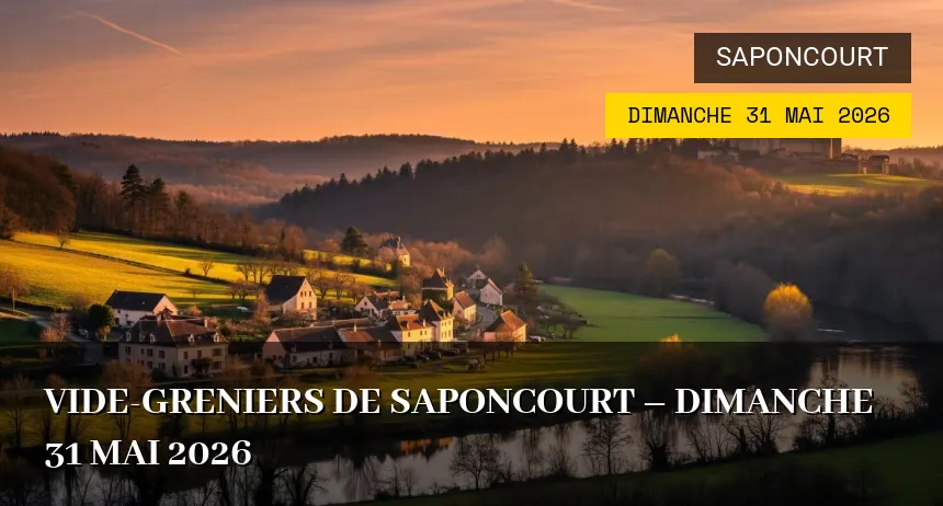 Affiche de l'événement : Vide-greniers de Saponcourt – Dimanche 31 Mai 2026