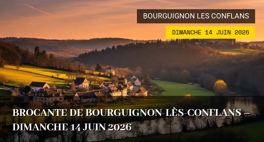 Affiche de l'événement : Brocante de Bourguignon-lès-Conflans – Dimanche 14 Juin 2026