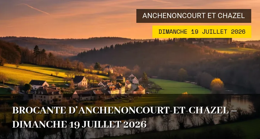 Affiche de l'événement : Brocante d&rsquo;Anchenoncourt-et-Chazel – Dimanche 19 Juillet 2026
