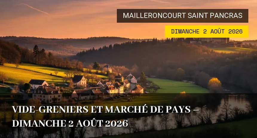 Affiche de l'événement : Vide-greniers et Marché de Pays – Dimanche 2 Août 2026