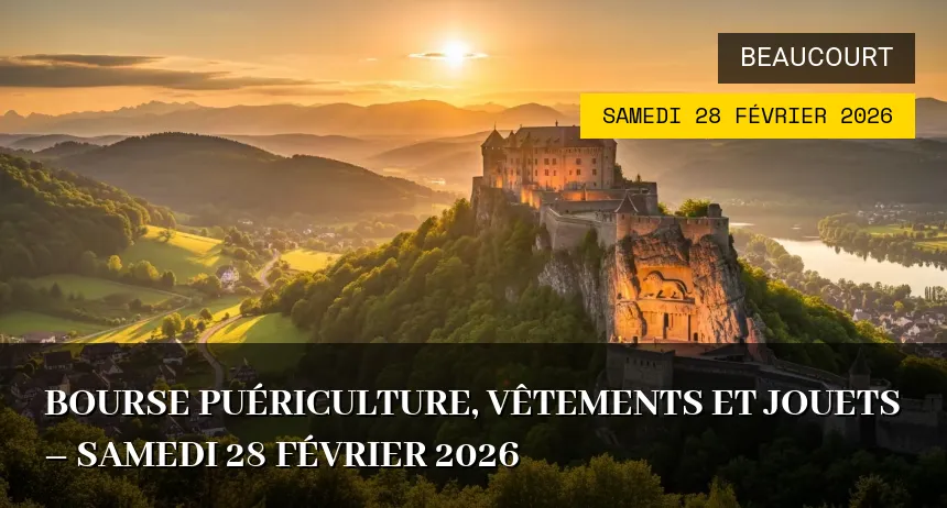 Affiche de l'événement : Bourse Puériculture, Vêtements et Jouets – Samedi 28 Février 2026