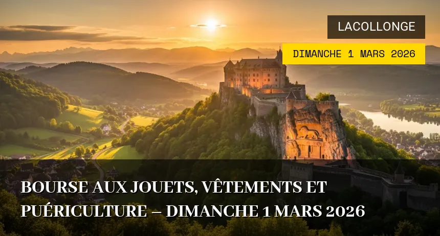Affiche de l'événement : Bourse aux jouets, vêtements et puériculture – Dimanche 1 Mars 2026