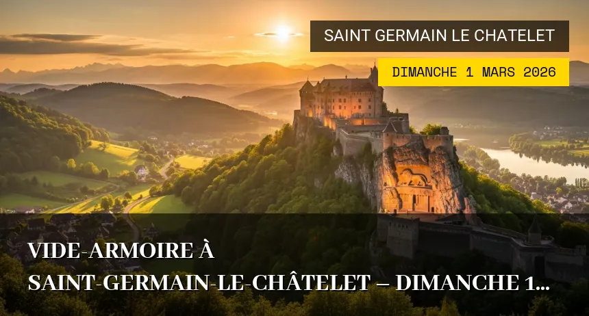 Affiche de l'événement : Vide-armoire à Saint-Germain-le-Châtelet – Dimanche 1 Mars 2026