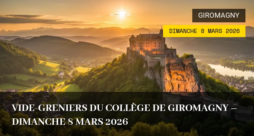 Affiche de l'événement : Vide-greniers du Collège de Giromagny – Dimanche 8 Mars 2026