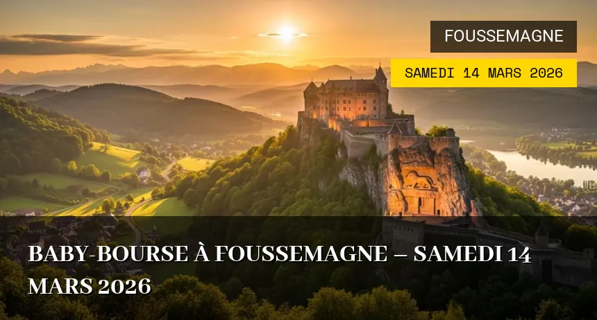 Affiche de l'événement : Baby-bourse à Foussemagne – Samedi 14 Mars 2026