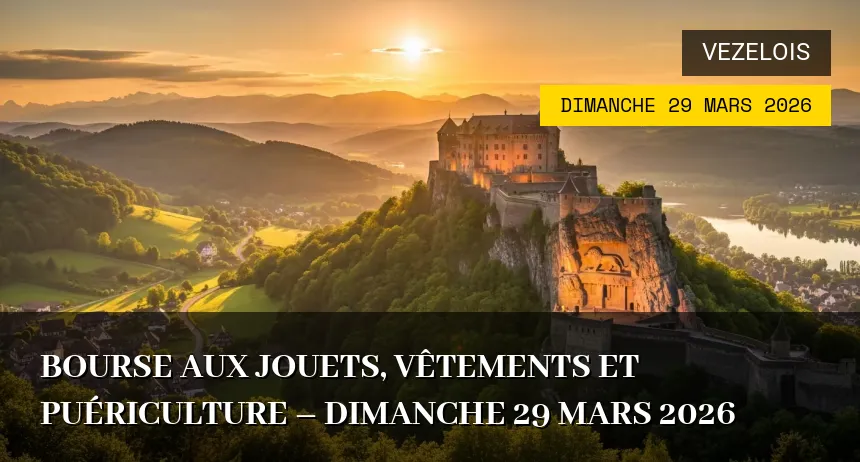 Affiche de l'événement : Bourse aux jouets, vêtements et puériculture – Dimanche 29 Mars 2026