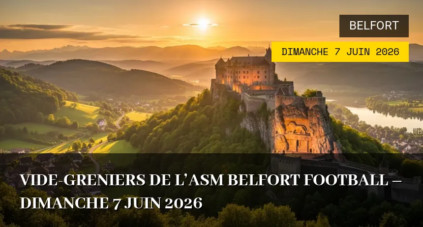 Affiche de l'événement : Vide-greniers de l&rsquo;ASM Belfort Football – Dimanche 7 Juin 2026