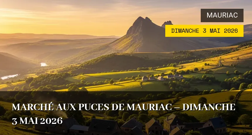 Affiche de l'événement : Marché aux puces de Mauriac – Dimanche 3 Mai 2026