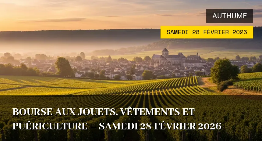 Affiche de l'événement : Bourse aux jouets, vêtements et puériculture – Samedi 28 Février 2026