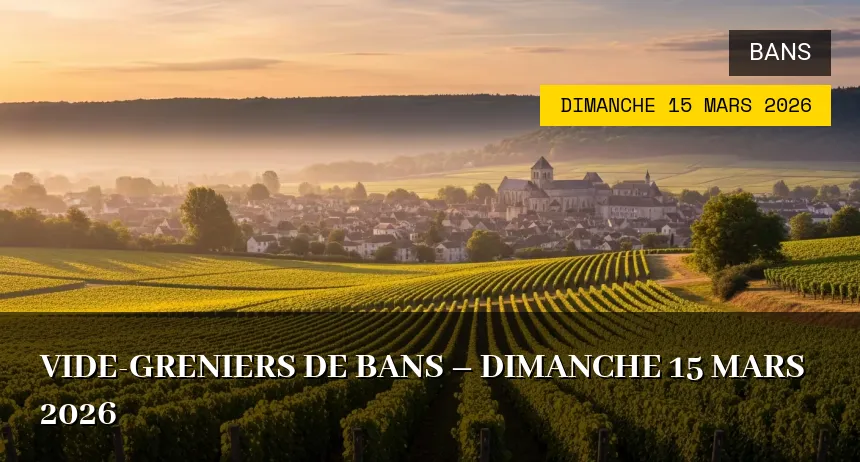 Affiche de l'événement : Vide-greniers de Bans – Dimanche 15 Mars 2026