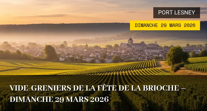 Affiche de l'événement : Vide-greniers de la Fête de la Brioche – Dimanche 29 Mars 2026