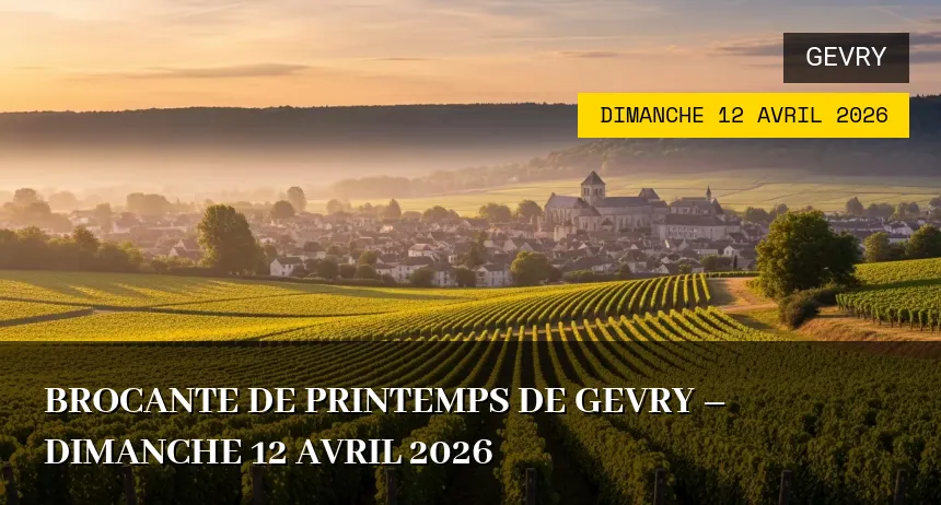 Affiche de l'événement : Brocante de Printemps de Gevry – Dimanche 12 Avril 2026