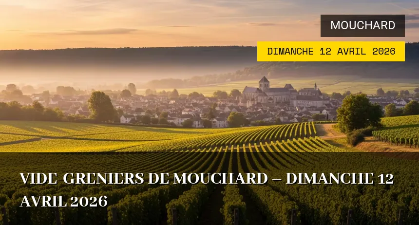 Affiche de l'événement : Vide-greniers de Mouchard – Dimanche 12 Avril 2026