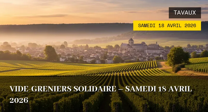 Affiche de l'événement : Vide-greniers solidaire – Samedi 18 Avril 2026