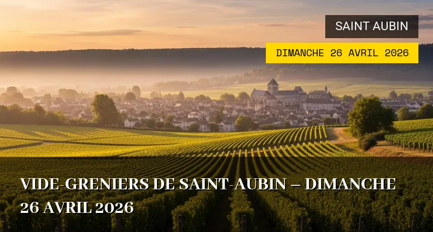 Affiche de l'événement : Vide-greniers de Saint-Aubin – Dimanche 26 Avril 2026