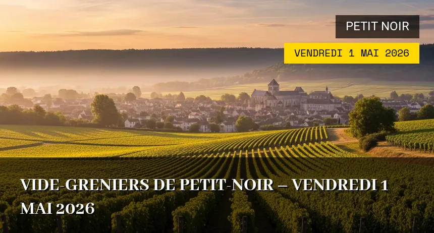 Affiche de l'événement : Vide-greniers de Petit-Noir – Vendredi 1 Mai 2026