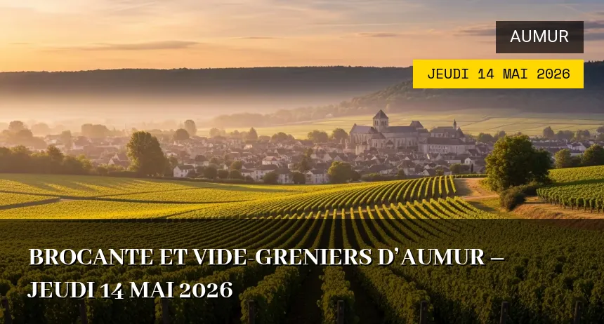 Affiche de l'événement : Brocante et Vide-greniers d&rsquo;Aumur – Jeudi 14 Mai 2026