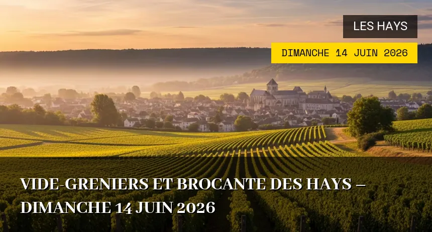 Affiche de l'événement : Vide-greniers et brocante des Hays – Dimanche 14 Juin 2026