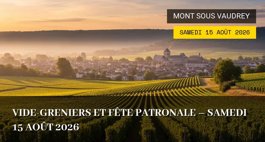 Affiche de l'événement : Vide-greniers et Fête Patronale – Samedi 15 Août 2026
