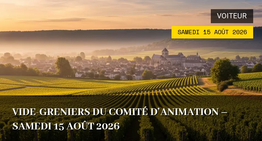 Affiche de l'événement : Vide-greniers du Comité d&rsquo;Animation – Samedi 15 Août 2026