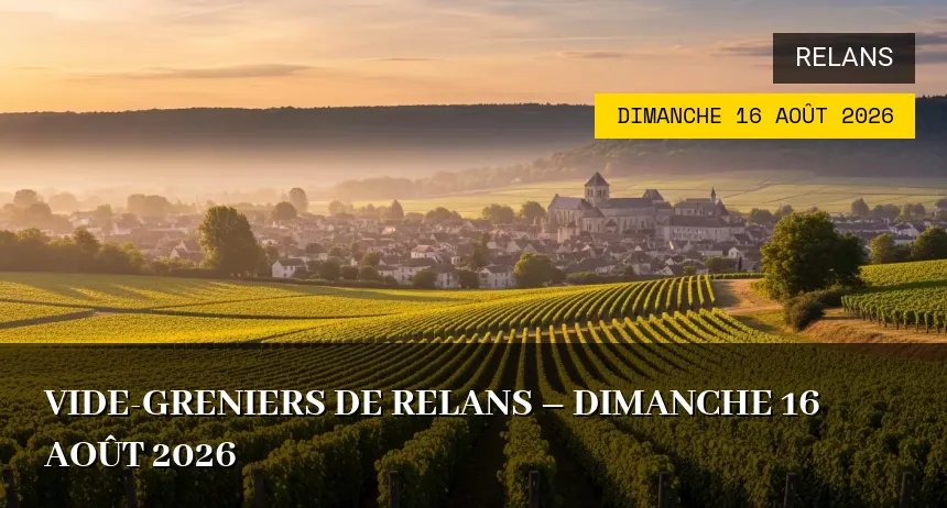 Affiche de l'événement : Vide-greniers de Relans – Dimanche 16 Août 2026
