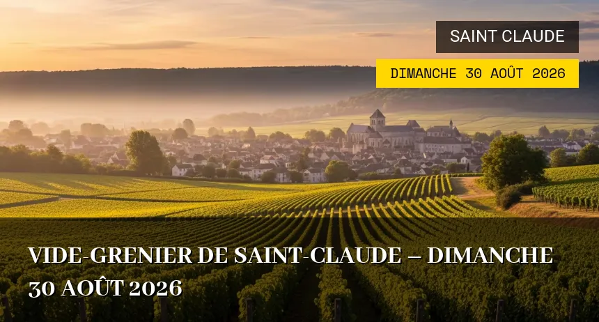 Affiche de l'événement : Vide-grenier de Saint-Claude – Dimanche 30 Août 2026