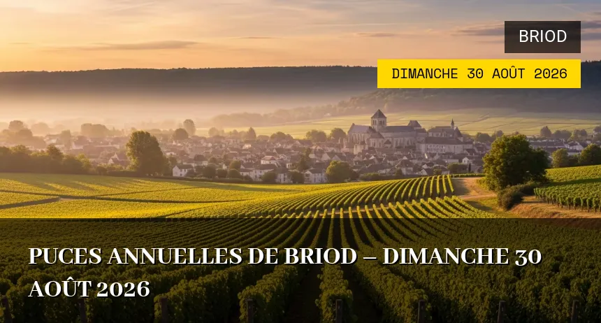 Affiche de l'événement : Puces annuelles de Briod – Dimanche 30 Août 2026