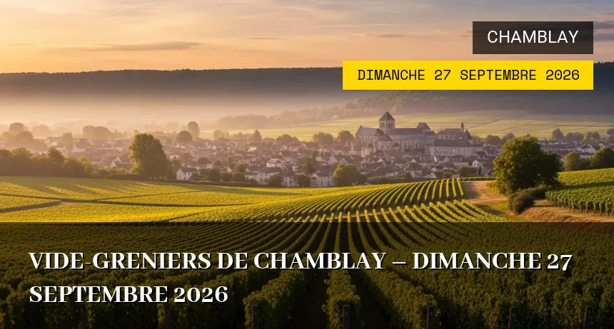 Affiche de l'événement : Vide-greniers de Chamblay – Dimanche 27 Septembre 2026