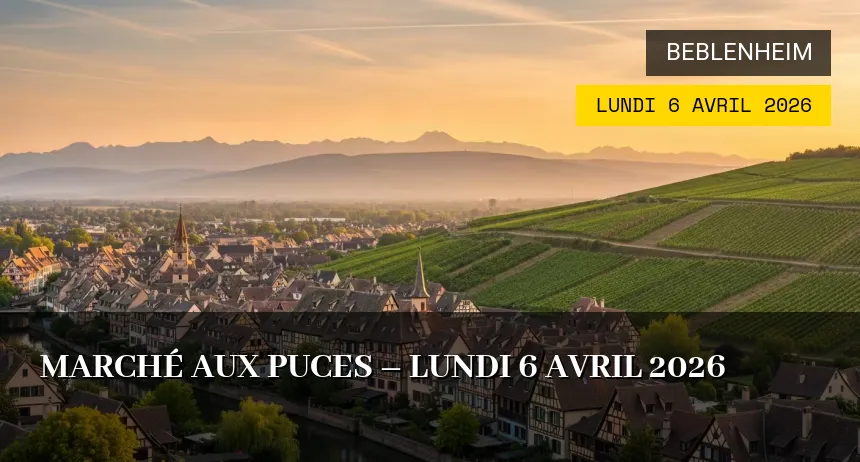 Affiche de l'événement : Marché aux puces – Lundi 6 Avril 2026