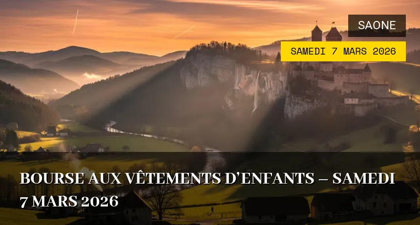 Affiche de l'événement : Bourse aux vêtements d&rsquo;enfants – Samedi 7 Mars 2026