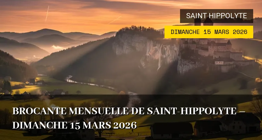 Affiche de l'événement : Brocante Mensuelle de Saint-Hippolyte – Dimanche 15 Mars 2026