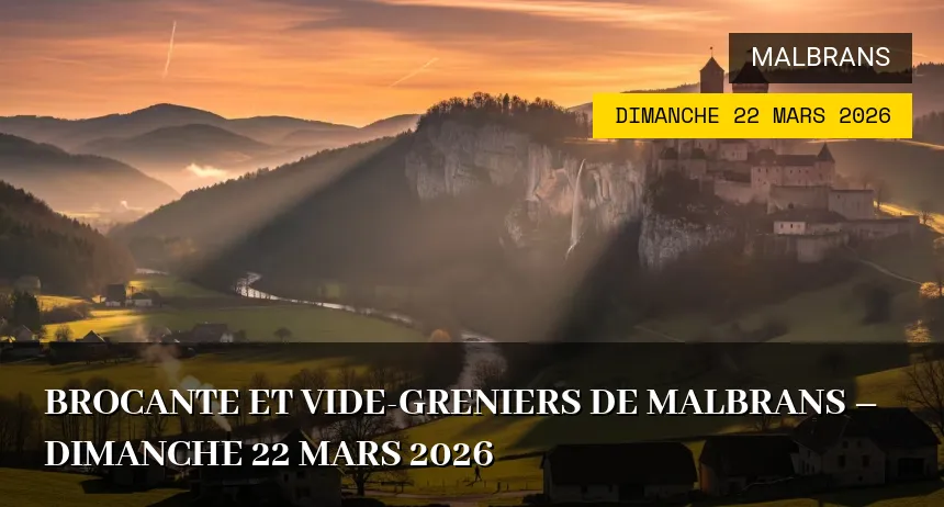Affiche de l'événement : Brocante et Vide-greniers de Malbrans – Dimanche 22 Mars 2026