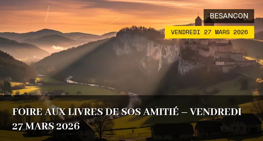 Affiche de l'événement : Foire aux livres de SOS Amitié – Vendredi 27 Mars 2026