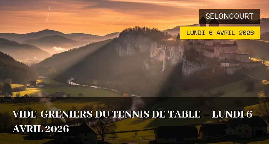 Affiche de l'événement : Vide-greniers du Tennis de Table – Lundi 6 Avril 2026