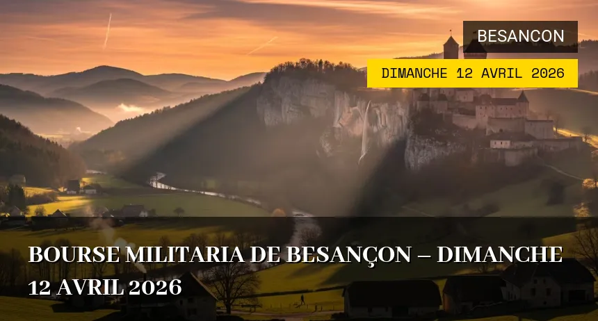 Affiche de l'événement : Bourse militaria de Besançon – Dimanche 12 Avril 2026