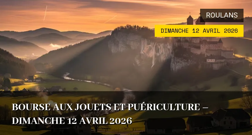 Affiche de l'événement : Bourse aux jouets et puériculture – Dimanche 12 Avril 2026