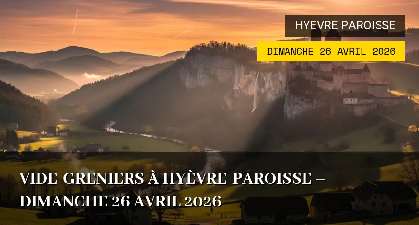 Affiche de l'événement : Vide-greniers à Hyèvre-Paroisse – Dimanche 26 Avril 2026