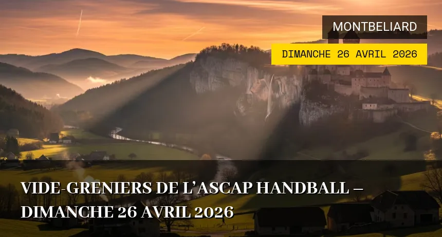 Affiche de l'événement : Vide-greniers de l&rsquo;ASCAP Handball – Dimanche 26 Avril 2026