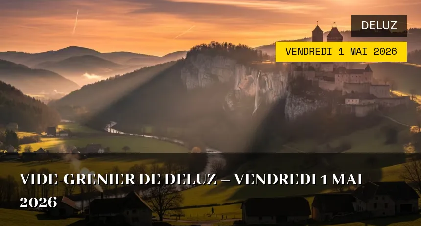 Affiche de l'événement : Vide-grenier de Deluz – Vendredi 1 Mai 2026