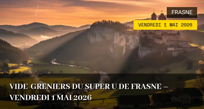 Affiche de l'événement : Vide-greniers du Super U de Frasne – Vendredi 1 Mai 2026